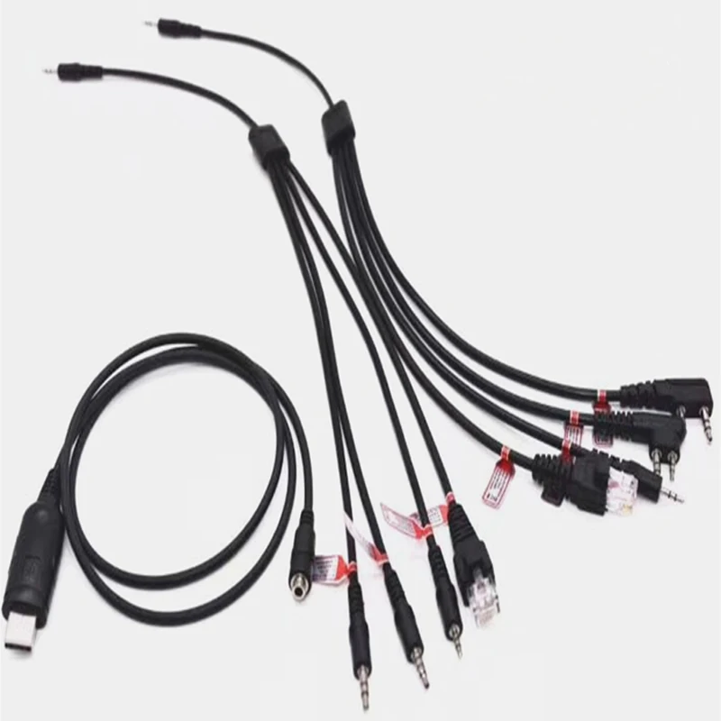 8 in 1 USB Programming Cable+Software CD For Motorola Baofeng Kenwood HYT Radio