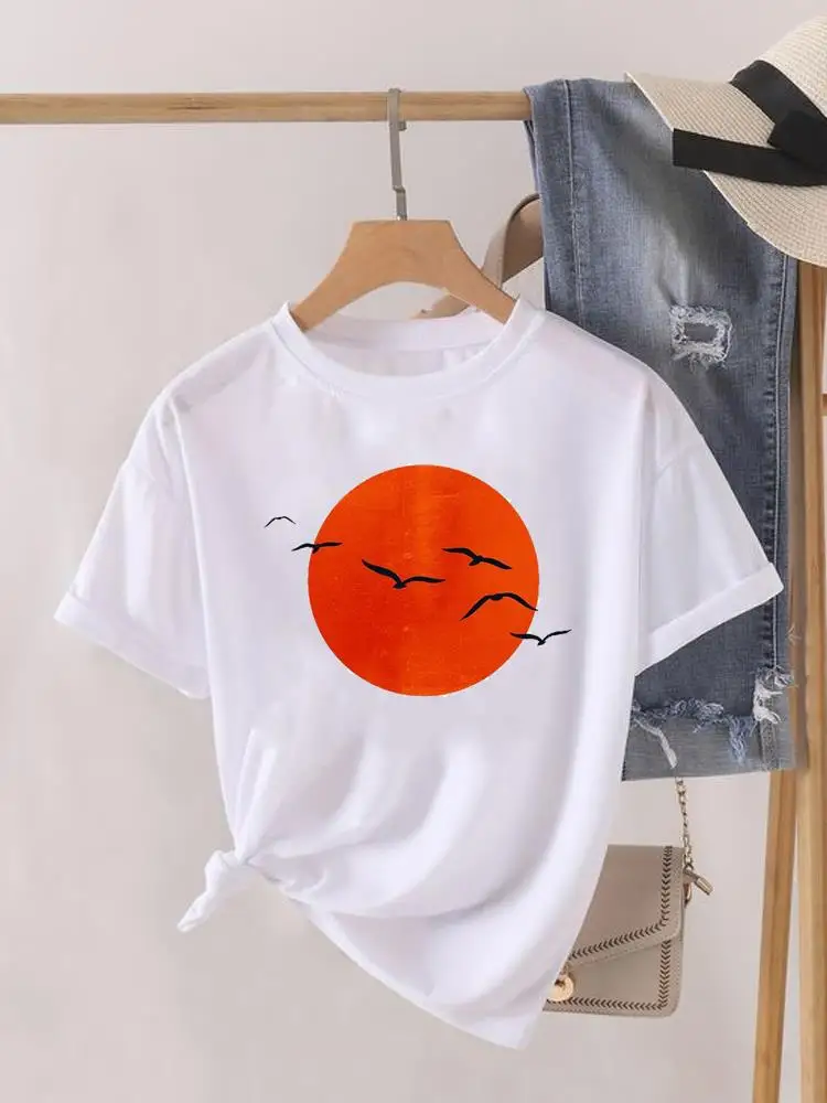 

Watercolor 90s Trend Cute Short Sleeve Clothing Fashion Print Women O-neck Clothes Lady Top Female Shirt Tee Graphic T-shirt