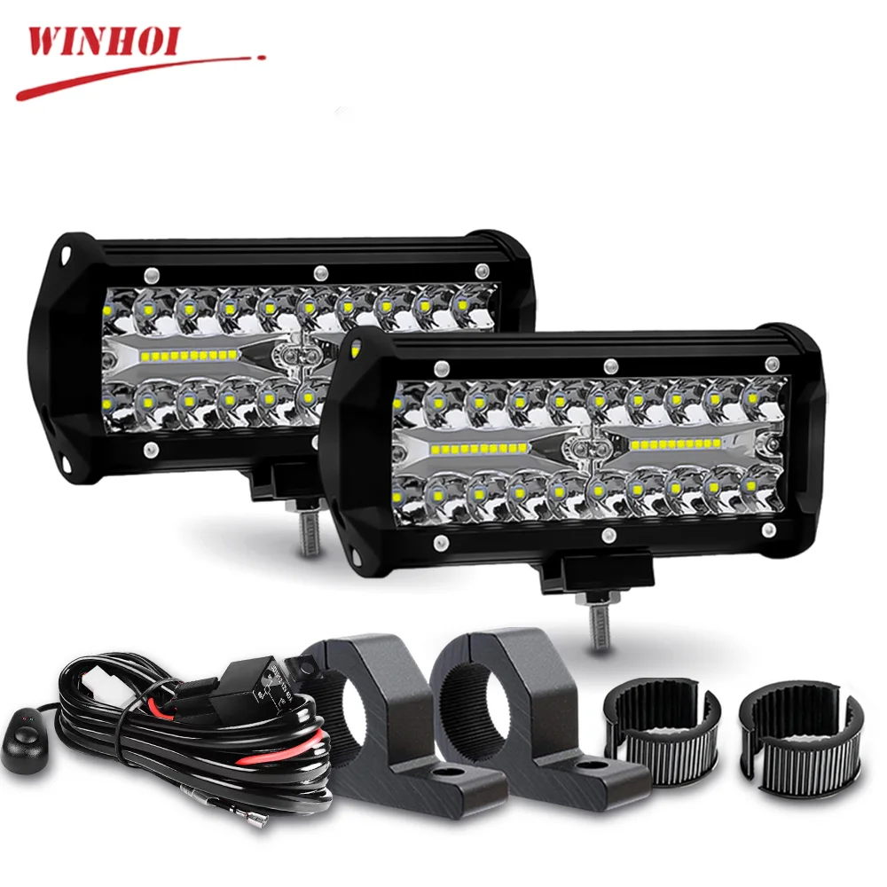 

LED Work Light Bar with Wiring Harness Bracket Offroad 4X4 Car Led Spotlights Automobile Ledbar Pods Tractor ATV Accessories