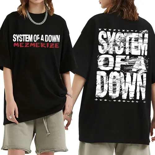 Camisetas de banda de Rock System of A Down Mezmerize para hombre y mujer, camisetas de música de Metal alternativas Vintage, camiseta de gran tamaño a la moda para hombre