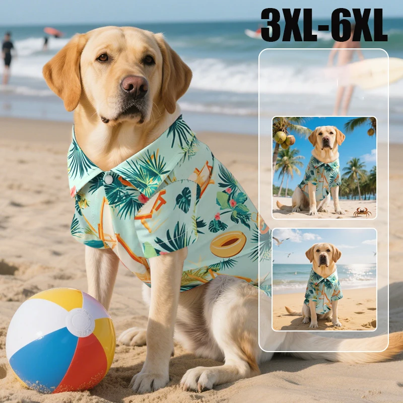 

Hawaiian Style Pet Dog ClothesSummer Dog Shirts for Medium Large Dogs Puppy Cat Clothing Ropa Perro Pug French Bulldog T Shirt