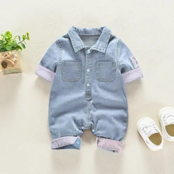 IENENS-monos de algodón para recién nacido, peleles de una pieza de manga corta, trajes suaves para bebés de 0 a 18 meses, conjuntos de ropa para niños pequeños
