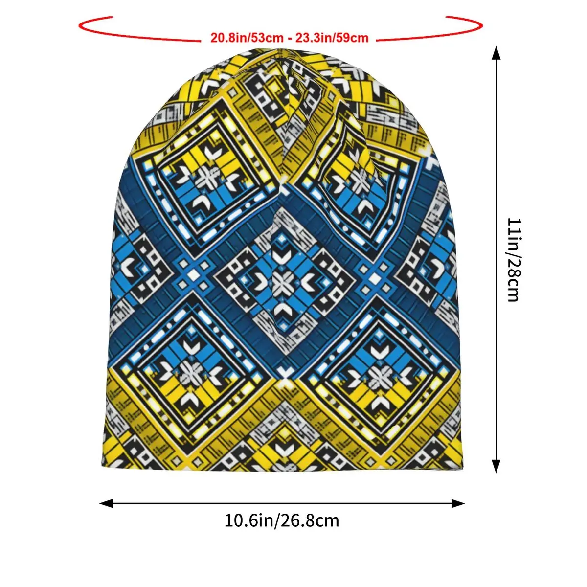 Bonnet Hats Men Thin Skullies Beanies Hat Yellow And Blue Ukrainian Ornament Cap Design Caps