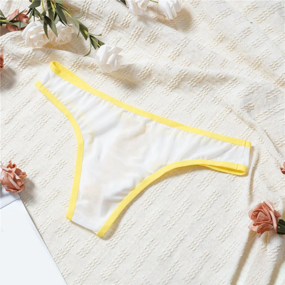 Men Floral Lace Contrast Color Mesh Underwear Femboy Bulge Pouch Briefs Japanese Thongs GString Extreme Men's Panties Thongs