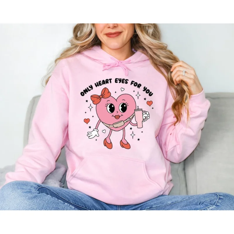 

Valentine Hoodie Only Heart Eyes For You Couples Gift Long Sleeved Fashion Hoody Cozy Outfit Women Men Tops
