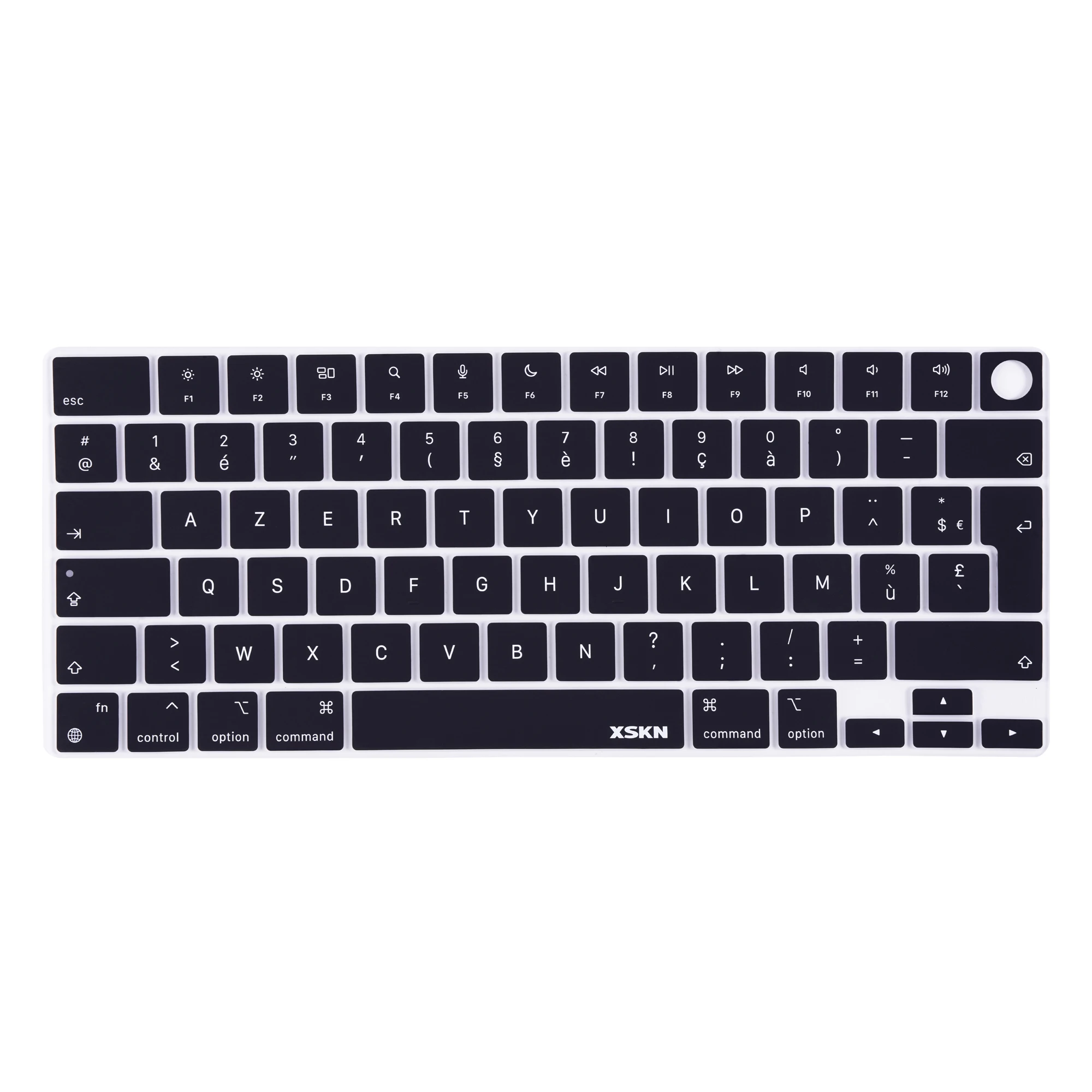 

XSKN AZERTY French EU Ultrathin Silicone Keyboard Cover Skin for 2022+ Macbook Air 13.6/Macbook Air 15.3 with Touch ID M2 M3