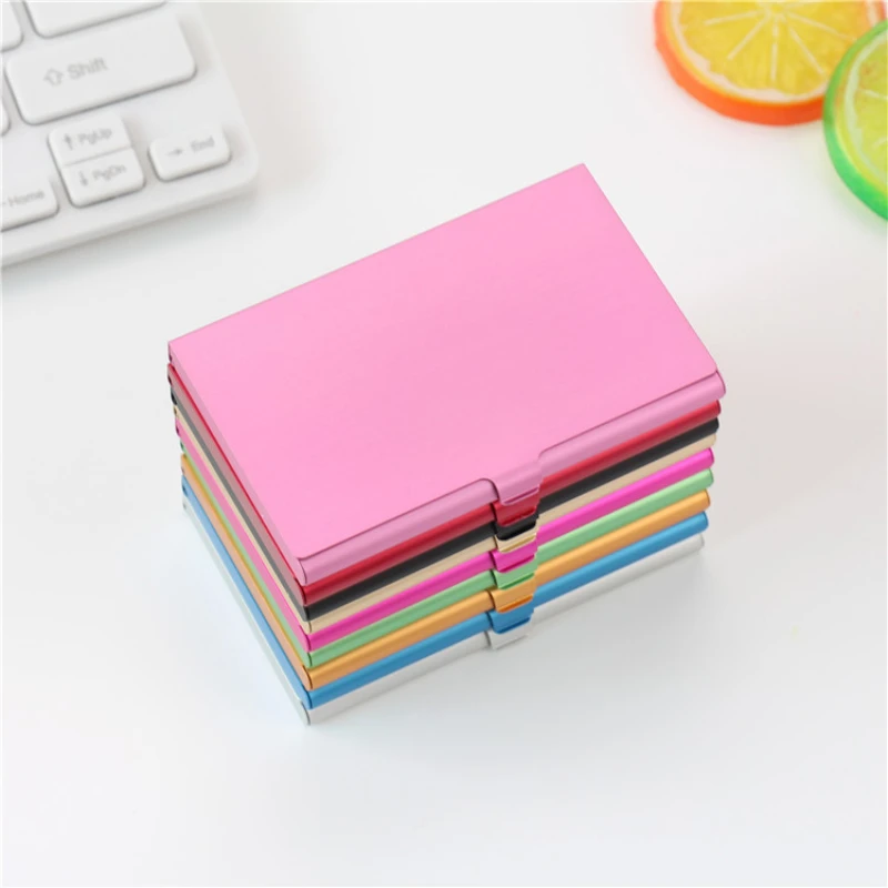 Creative Men Business Card Case Stainless Steel Aluminum Holder Metal Box Cover Women Credit ID Wallet Business Card Holder Case