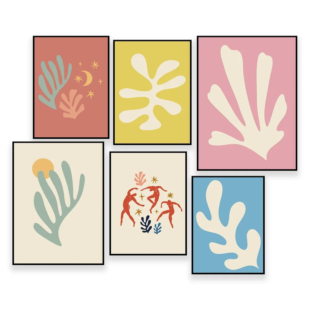 Abstract Cut Out Art Print | Matisse Inspired | Abstract Floral | Unframed | Gallery Wall, Living Room, Bedroom, Gift
