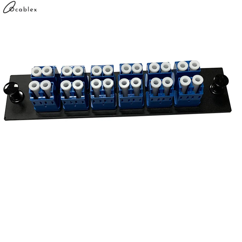 24-Core LC Coupler Universal Optical Fiber Distribution Frame Panel Strip With 12 Ports For 3G 4G POE Network