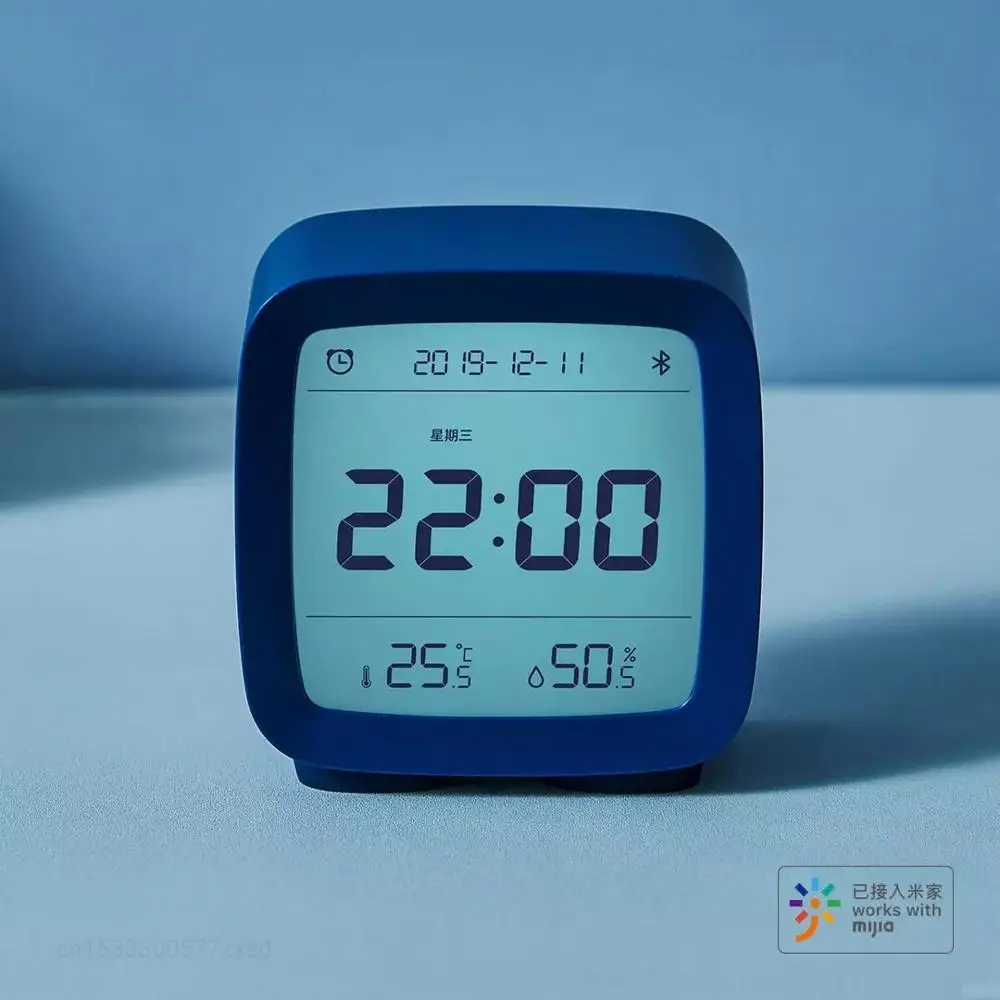 Xiaomi Qingping Bluetooth Alarm Clock Temperature Humidity Display LCD Screen Adjustable Nightlight Indoor Electronic Hygrometer