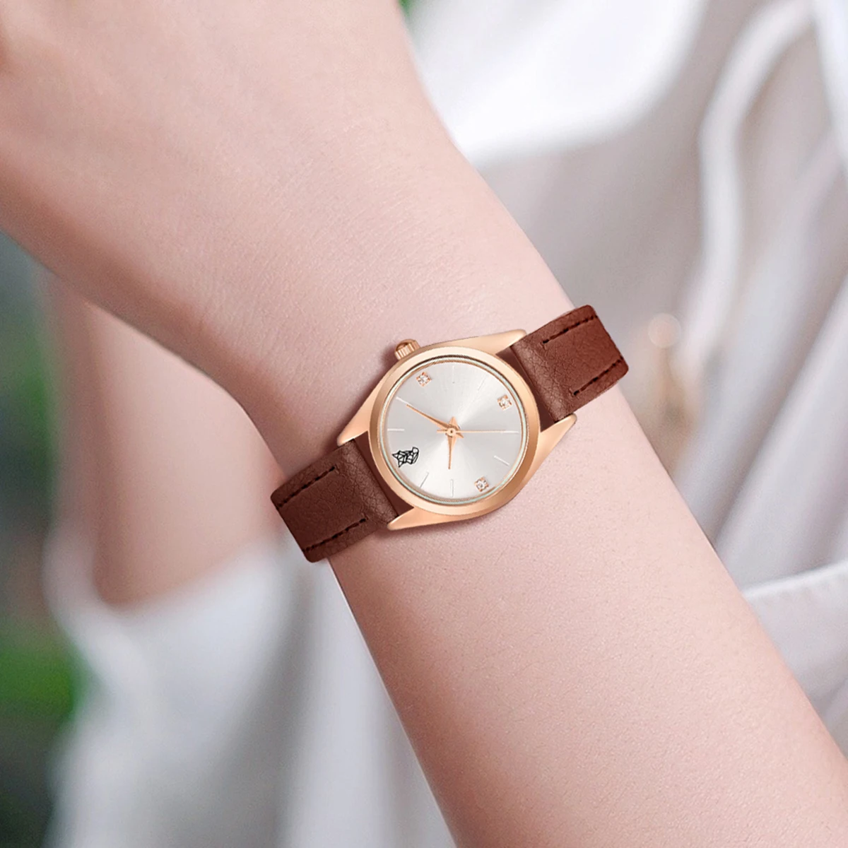 Luxury Fashion Women Watch Set PU Leather Strap Ladies Quartz Wristwatch t for Ladies Gift