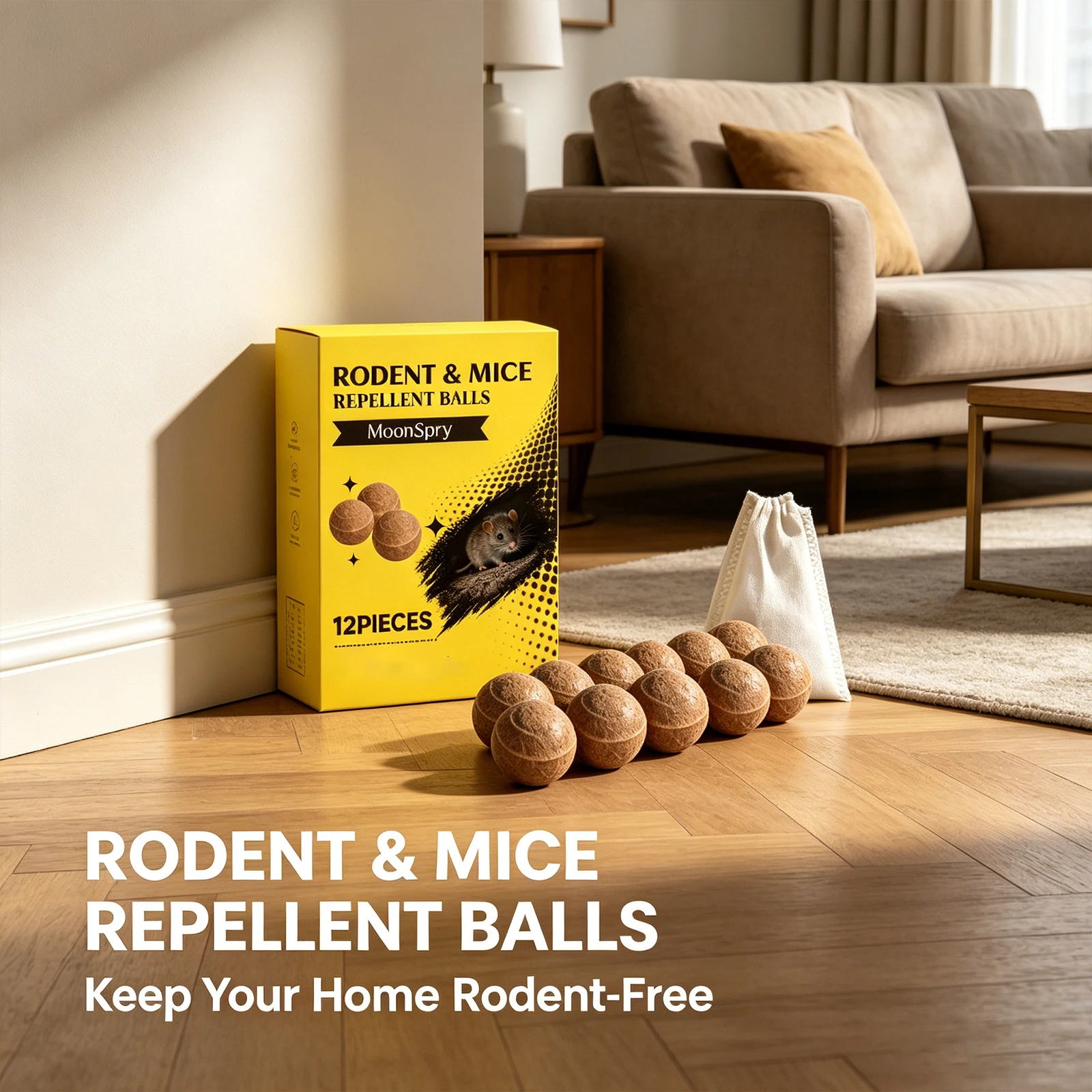 Mice Repellent Keep Rats Away Balls Long-Lasting Protection Safe Natural Peppermint Oil Formula Indoor & Outdoor Rat Repellent