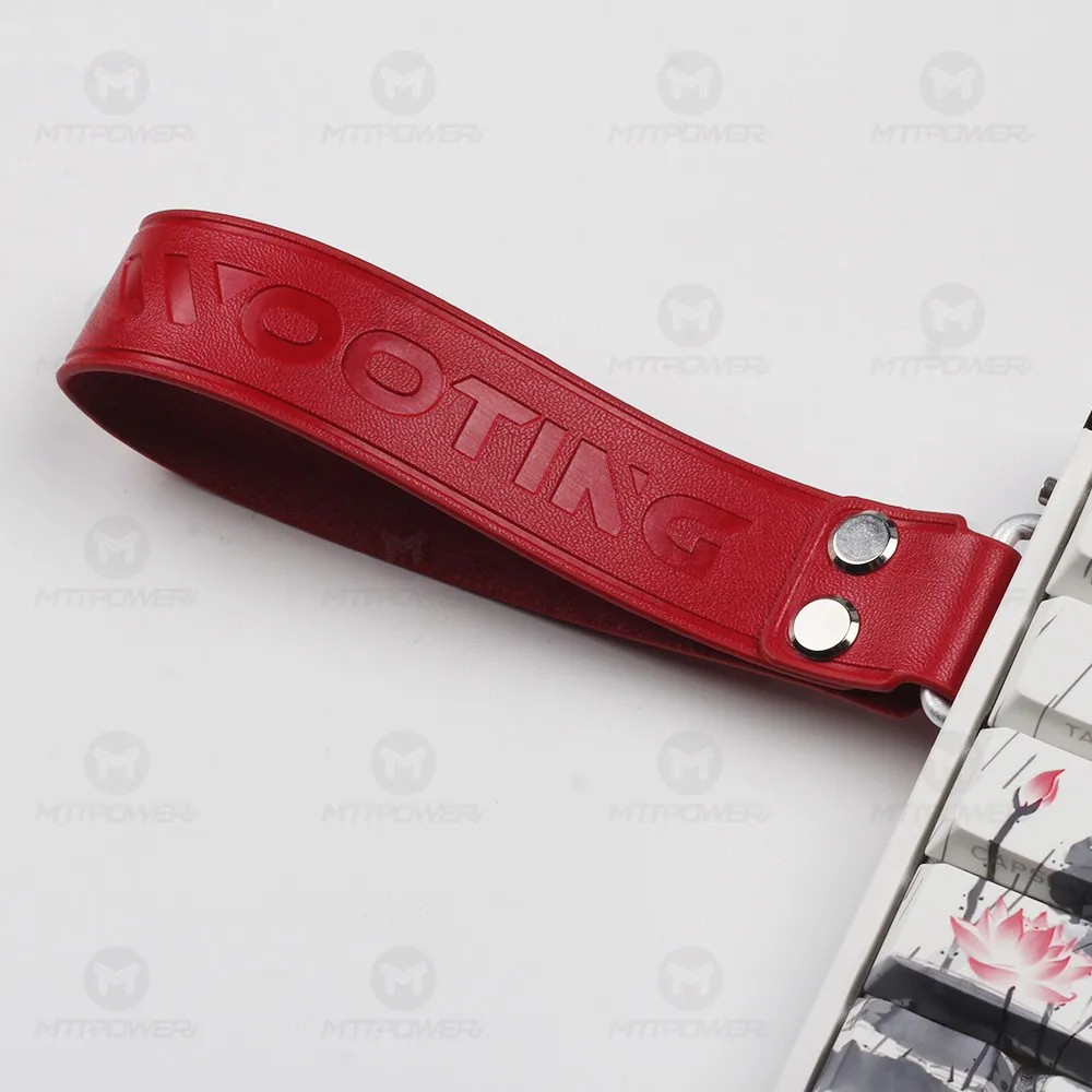 New Wooting Keyboard Leather Ribbon Customized Logo Personalize Head Text D Hanging Keyboard ATK68 MAD60 HM66 Wotting60HE+ Strap
