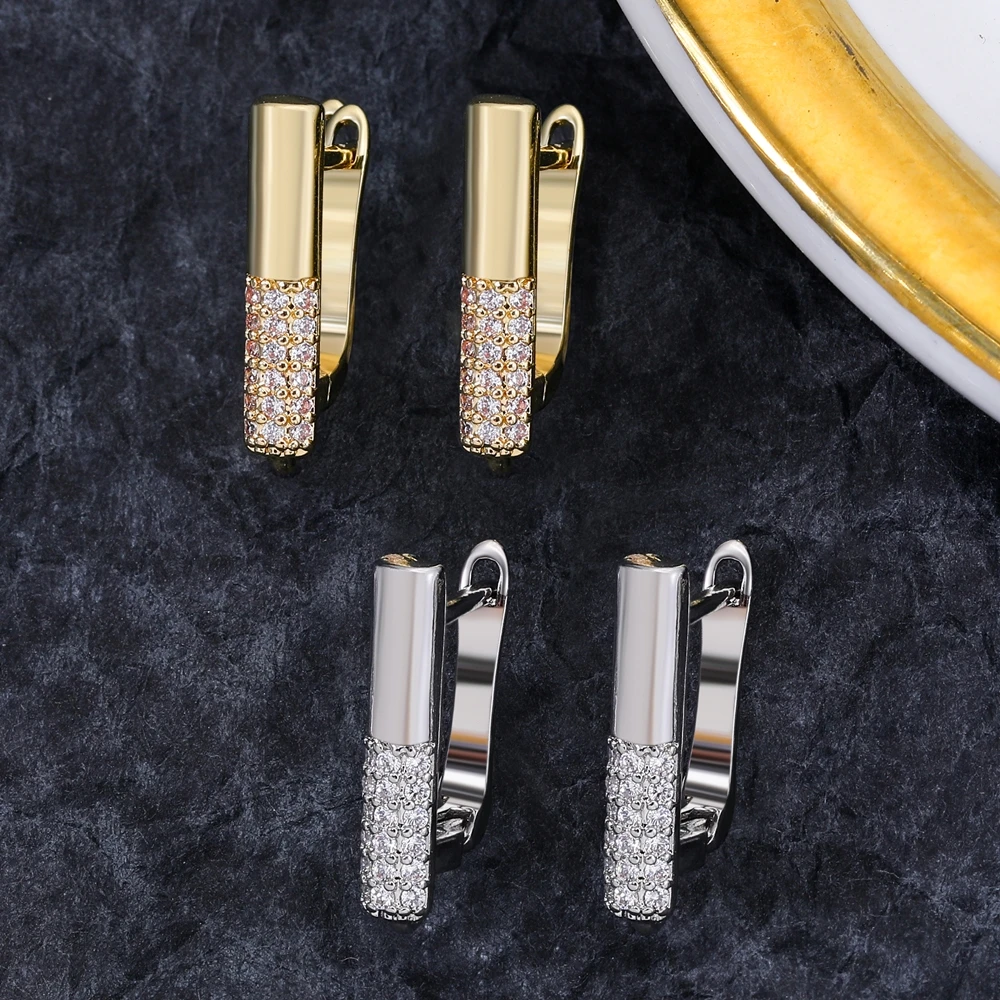Juya 2 4Pcs/Lot 18K Real Gold Plated Earwire Fasteners Earring Hooks Accessories For DIY Women\'s Anti-Allergy Earrings Making
