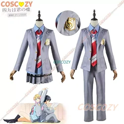 Anime Your Lie in April Miyazono Kaori Cosplay Costumes Arima Kousei Synthetic Wigs Pants Coat Jacket Skirt School Uniform