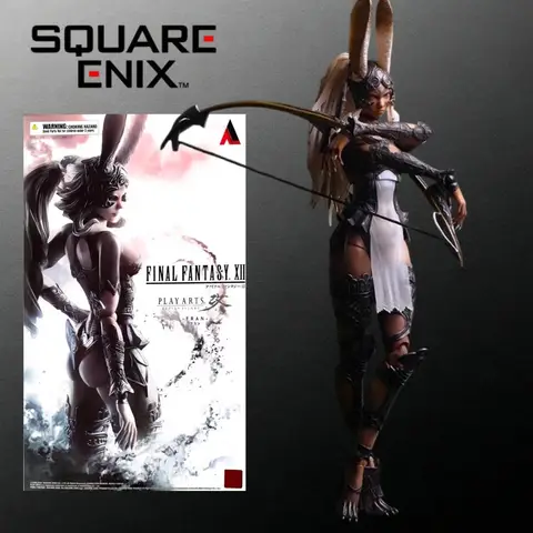Play Arts Kai Final Fantasy XII Fran Poseable Action Figure 320mm PVC Collectible Game Ornament Gift for FF Hobby Collectors