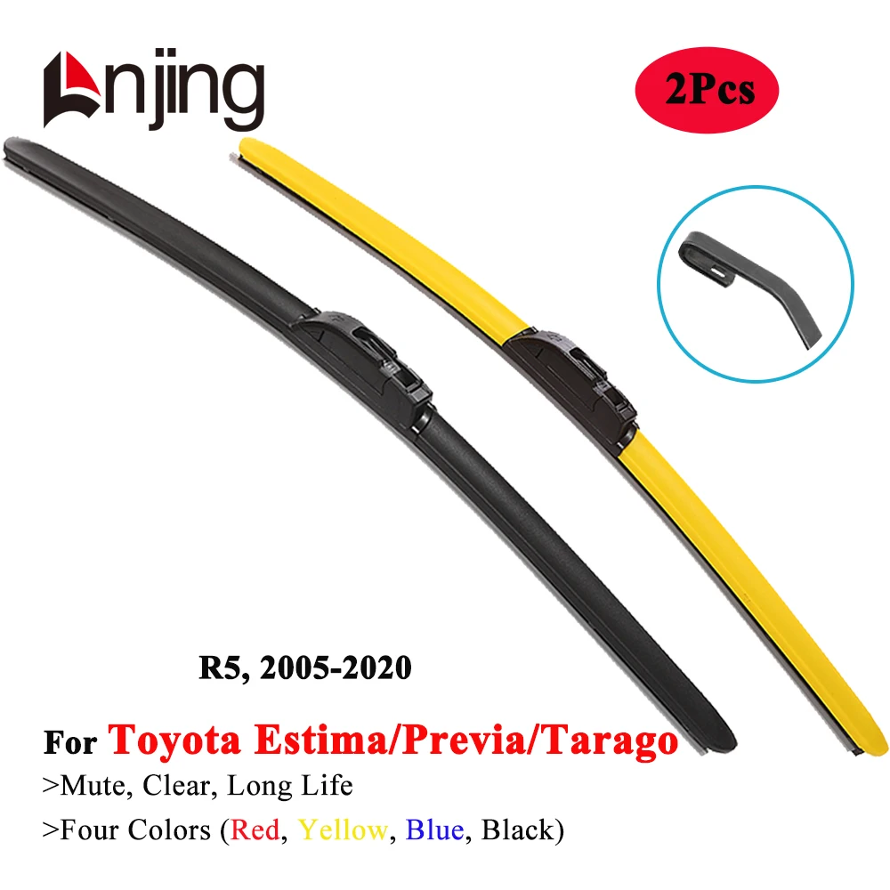 

LNJING Colorful Wiper Blades For Toyota Estima Previa Tarago R5 MPV 2006 2008 2010 2012 2015 2018 2019 2020 Car Windshield Brush