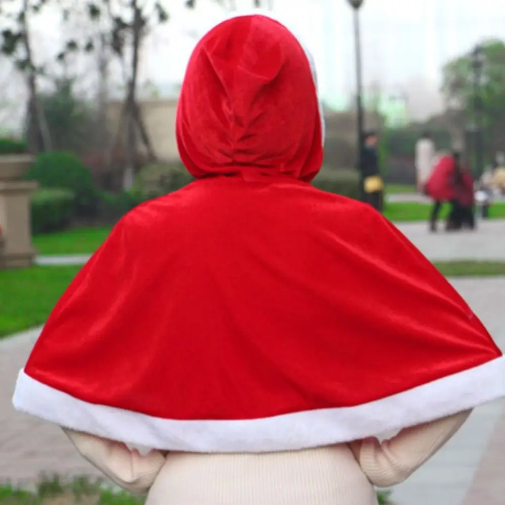 Chal de niña a prueba de viento disfraz de Papá Noel Otoño Invierno disfraz de Cosplay mujeres Ponchos con capucha capa de Navidad capa de Navidad