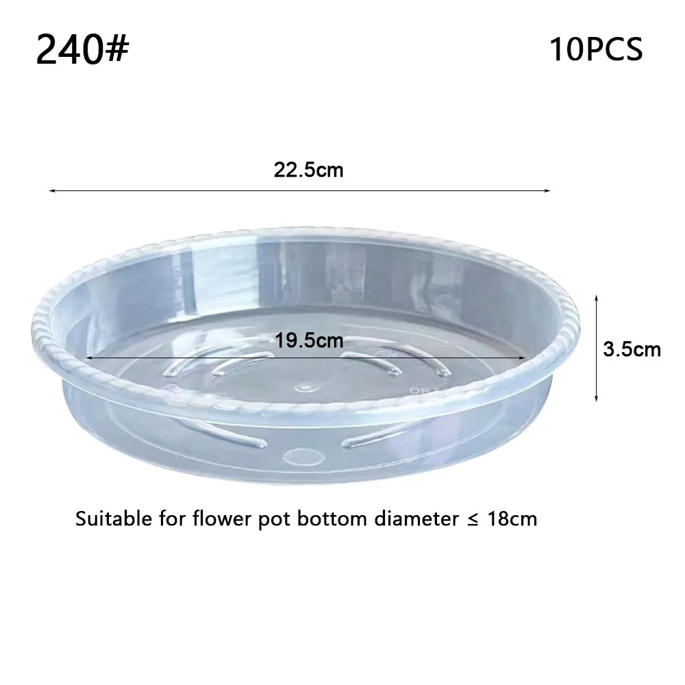 

10 шт. новый круглый поднос для цветочного горшка, прозрачный настольный цветочный горшок, пластиковая основа для хранения мусора, блюдце для растений, дома