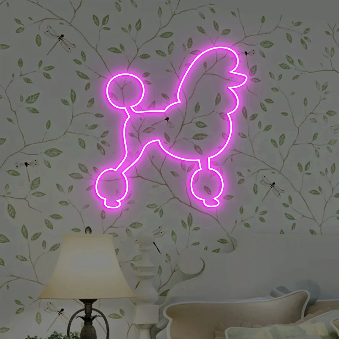 Imagem -02 - Poodle Dog Neon Sign Desenhos Animados Decoração de Parede Quarto Infantil Pet Store Art Presente para Amantes de Cães