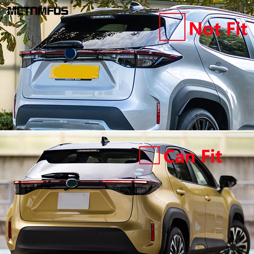 For Toyota Yaris Cross 2020 2021 2022 2023 2024 Chrome Side Tail Wing Rear Window Spoiler Cover Trim Sticker Car Accessories