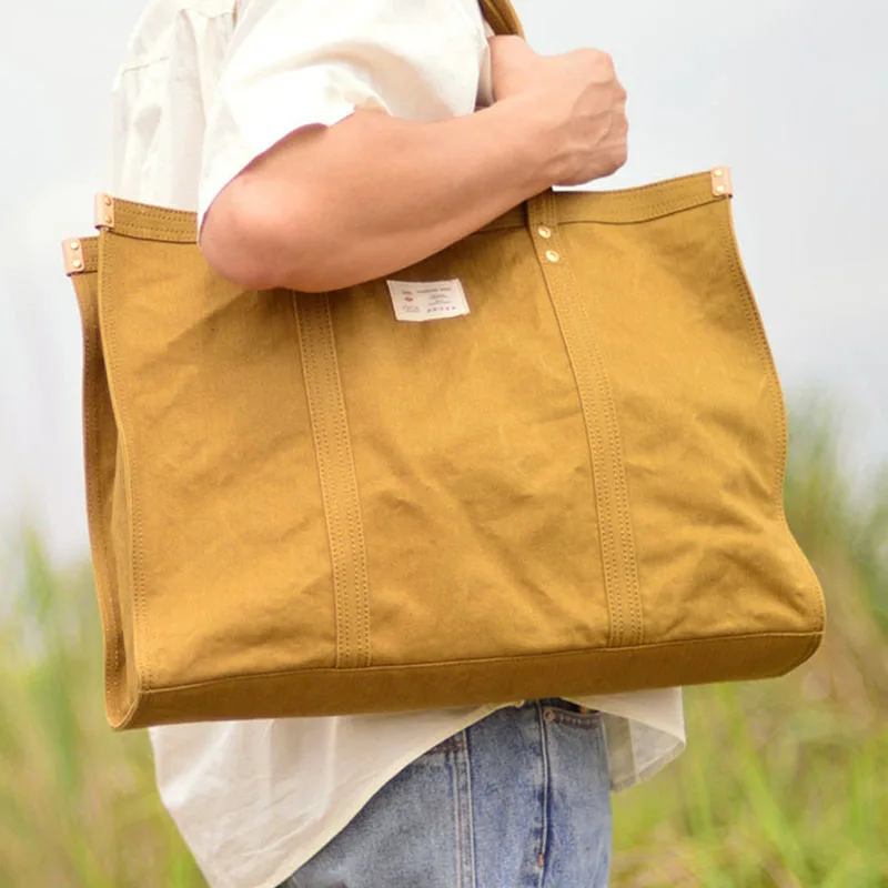 

AETOO A Japanese fashion trend retro casual artistic canvas single-shoulder hand-held large-capacity underarm tote college-style