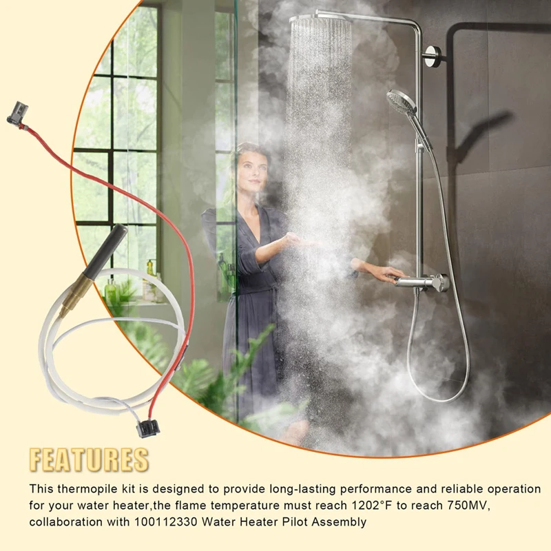 อัพเกรด Thermopile สําหรับชิ้นส่วนอะไหล่เครื่องทําน้ําอุ่น Minivolt Thermopile Kit สําหรับ Whirlpool Reliance Kenmore