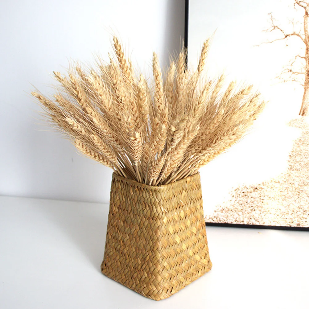 

1Pcs Multipurpose Storage Basket Natural Color Woven Flower Vase Decorative Holder for Office Kids Room Desktop Organizer