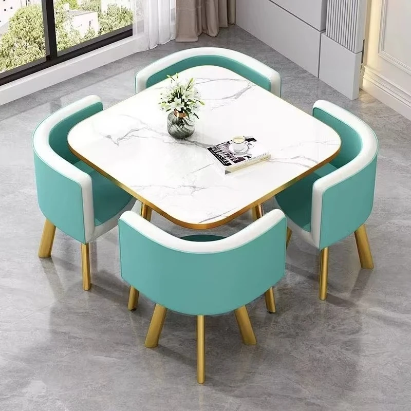 Modern leisure 4 square dining set coffee shop negotiation Internet celebrities for farm supermarket balcony