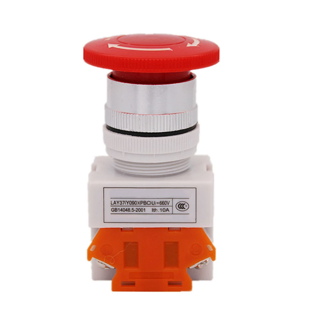 

LAY37-11ZS 1NO 1NC DPST Exigent Stop Push Button Switches With Red Mushroom Cap For Controlling Starters,contactors,relays,auto