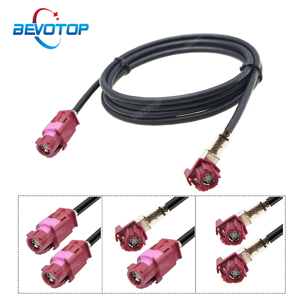 

1PCS 4 Pin HSD LVDS Code D Female to D Female Violet Jack 4-Core 535 Wire Harness Car Electrical Line 100 Ohm BEVOTOP Auto Cable