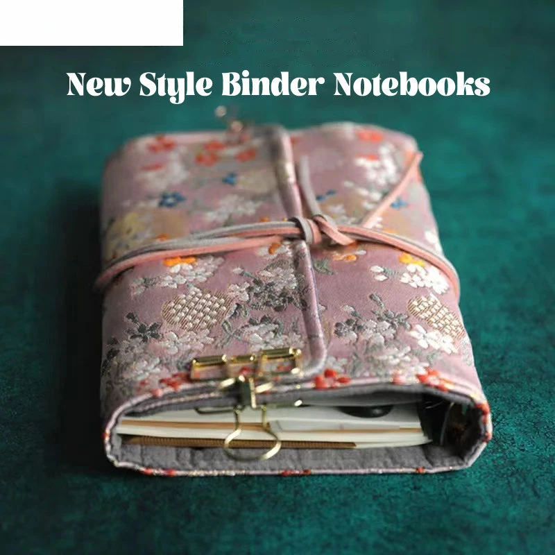 

Notebooks Journals Luxury Fabric Design A6 A5 Binder Loose-leaf Spiral Diary Notebook Agenda Planner 90sheets School Stationery