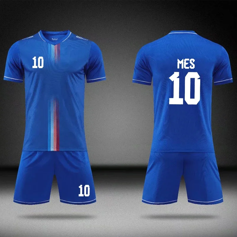 DIY Custom Adult Kid Soccer Jerseys Set Boys Short Sleeve Football Training Suit Football Jersey Set Sportswear