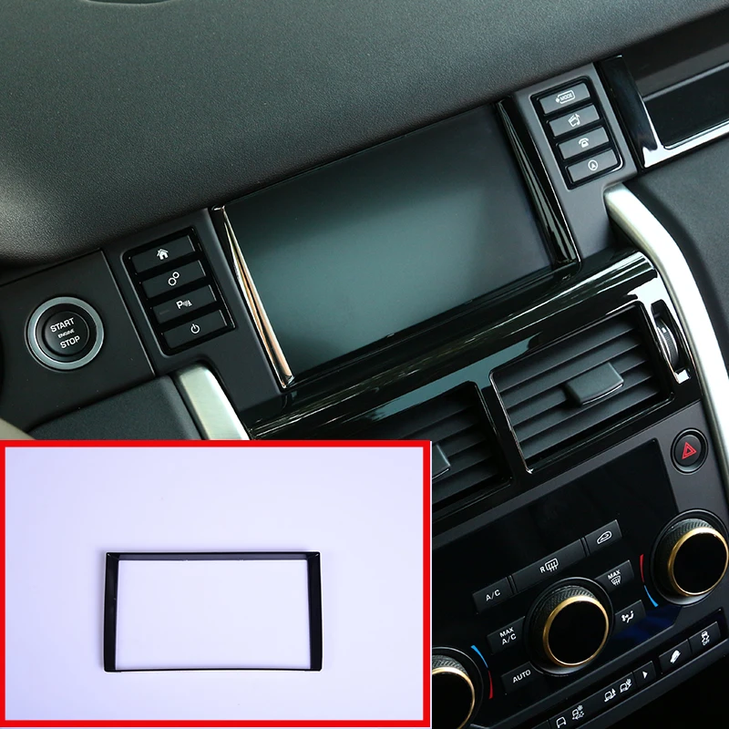 1 Pcs Car Accessories Interior Center Control GPS Screen Protection  Frame For Land Rover Discovery Sport 2015-2017 Glossy Black