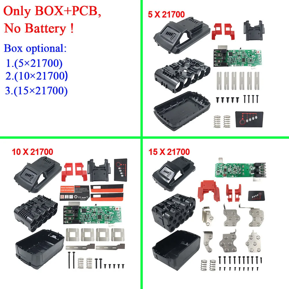 21700 Li-ion Battery Plastic Case PCB Charging Protection Circuit Board Box Shell For Milwaukee 18V Lithium Battery Housings