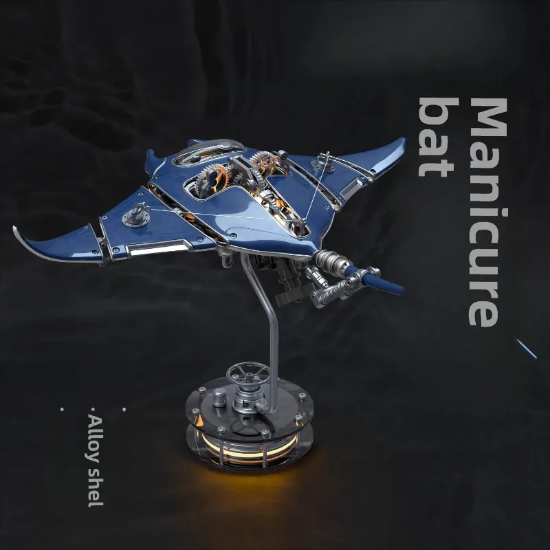 Mechanical devil fish pure metal assembly electric drive charging art ornament