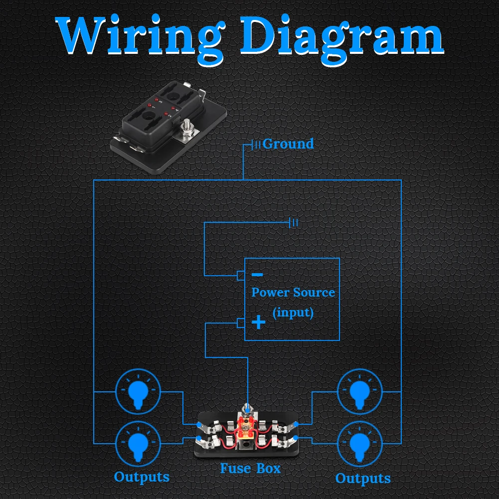 4-Way Car Waterproof SCI Fuse Holder Plastic Cover Blade Fuse Block 12V Box Holder with LED Indication Light For Auto Car Marine