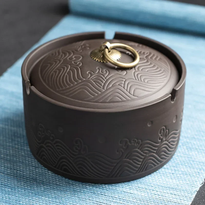 Sand Ashtray Fly Proof Ceramic Decor Room Office Decoration