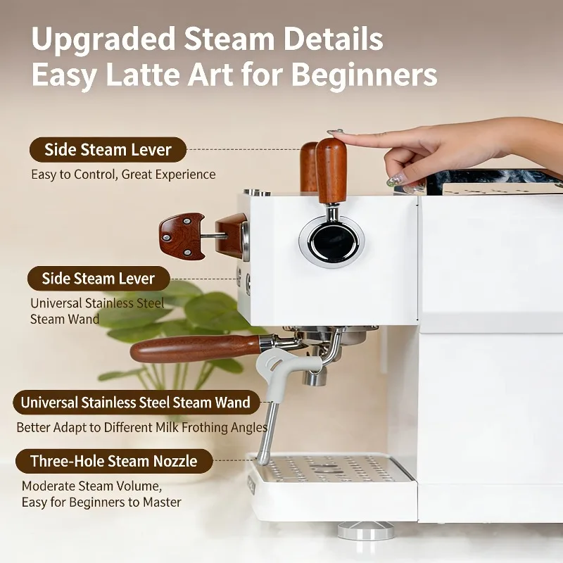 Semi-Automatic Espresso Machine Professional for Home Commercial Use Milk Tea Shops Electric EU/US Plug