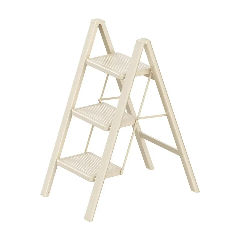 

F1 Sakura Pink Folding Step Ladder, Anti-Slip A-Frame, Thickened Four-Step Ladder, Stable Home Use Stepladder with Pink Design