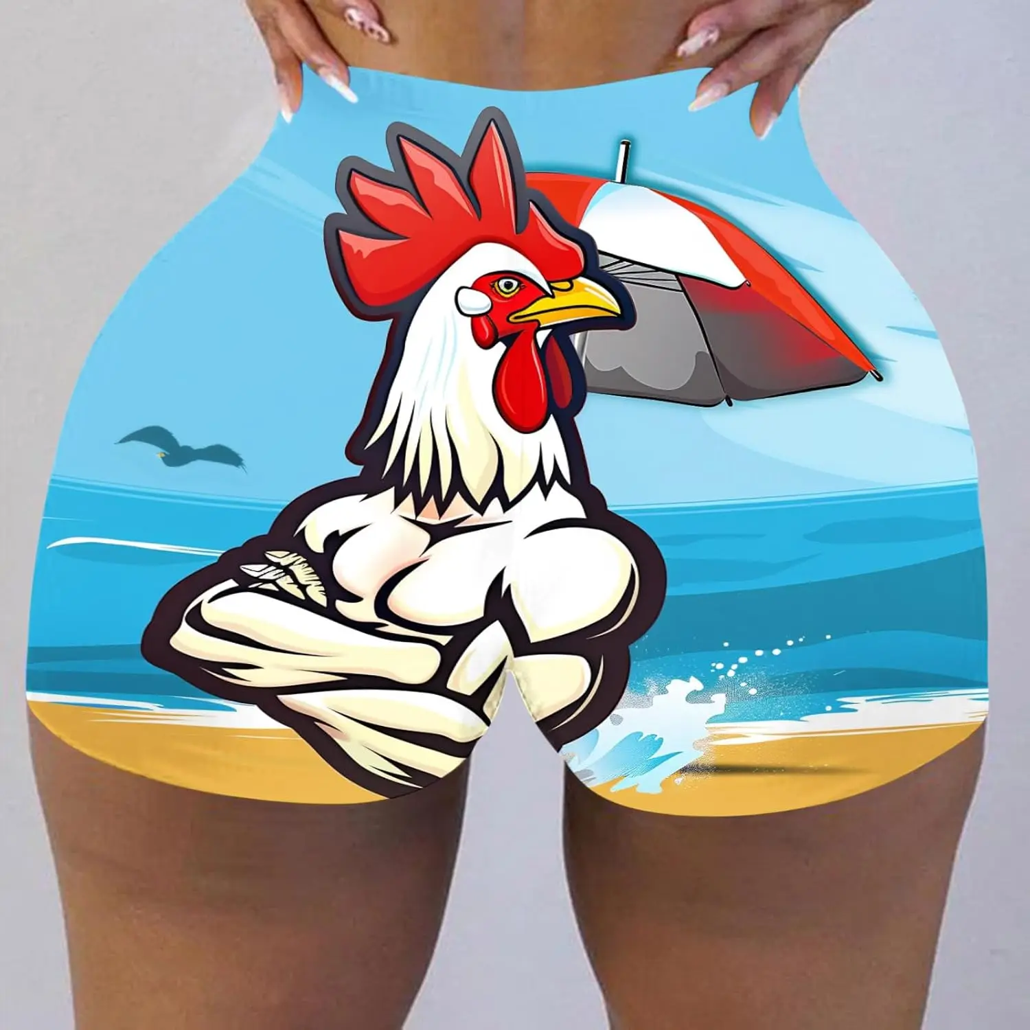 Grappige Zwemshorts Vrouwen Nieuwigheid 3d Print Buit Shorts Strand Board Shorts Butt Lifting Swim Trucks Schattige Korte Leggings