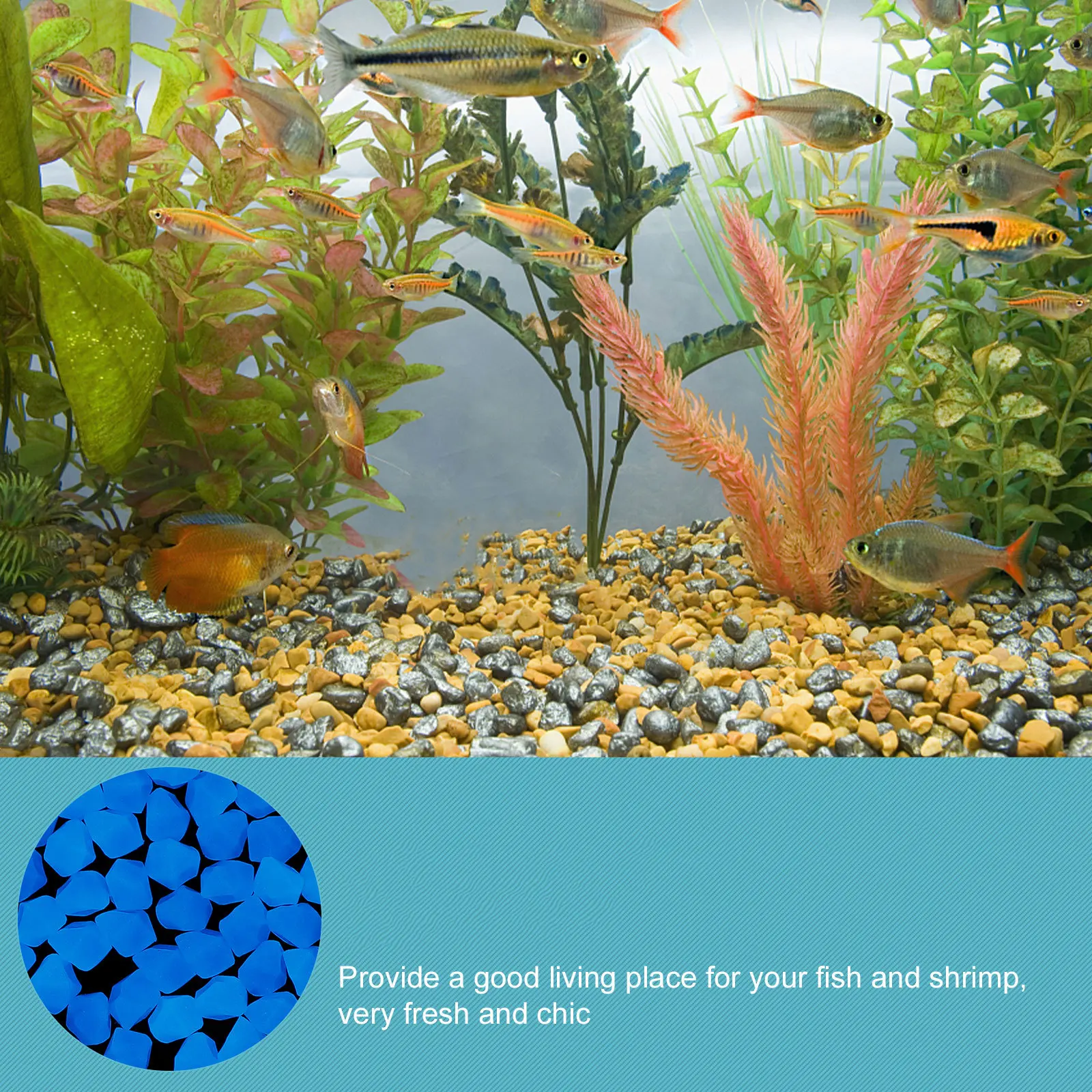

400Pcs Glow in The Dark Gravel Fish Tank Rocks Brilliant Colors Aquarium Decoration Garden Gravel Glow Rocks Glowing Stone