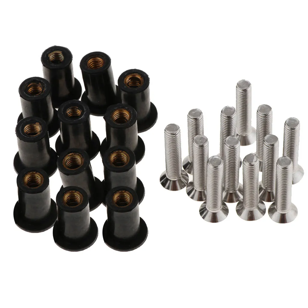 Rubber Well Nuts and Screws Set Shock Resistant Fasteners for Boat Canoe Kayak Accessories