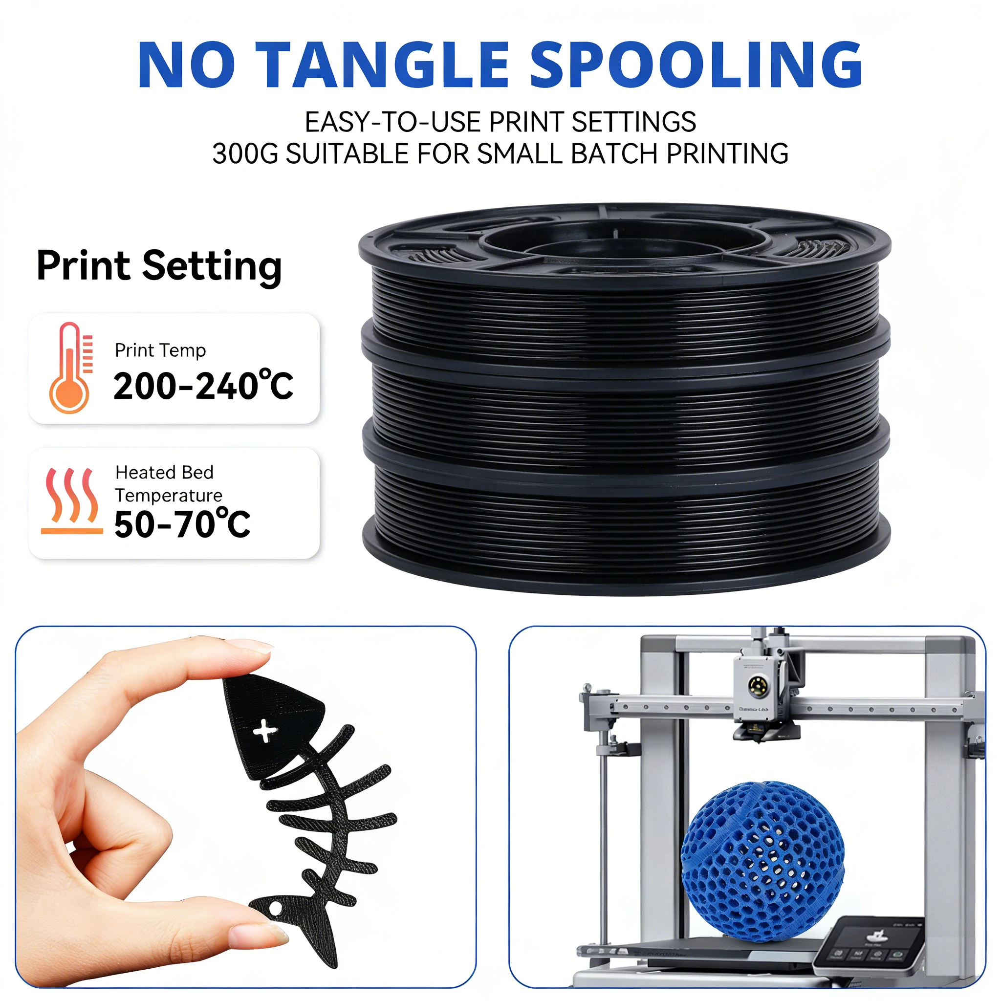 

Гибкий филамент для 3D-принтера, 300 г, TPU, 1,75 мм, пластиковый материал без пузырьков, для большинства расходных материалов для 3D-печати