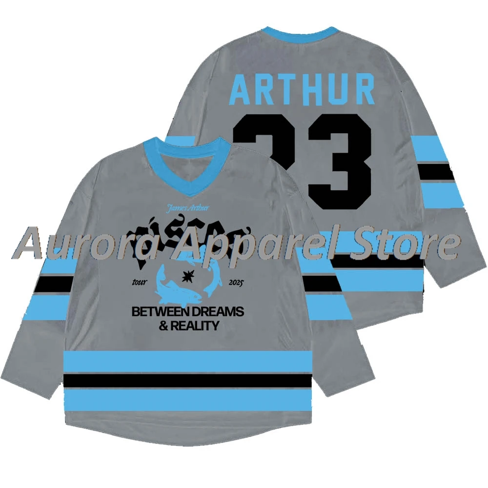 جيمس آرثر 23 هوكي جيرسي The Pisces World Tour Merch النساء الرجال أزياء بلوزات طويلة الأكمام