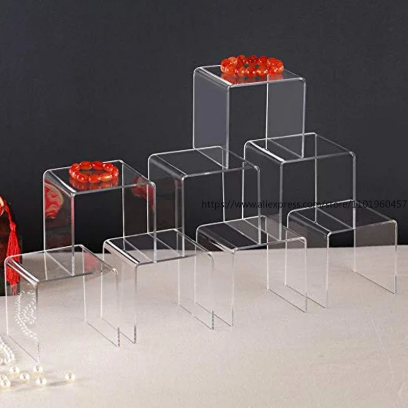 10pcs Transparent Acrylic Display Stand Jewelry Display Stand Doll Storage Rack Store Marketing Display Toy Figurines