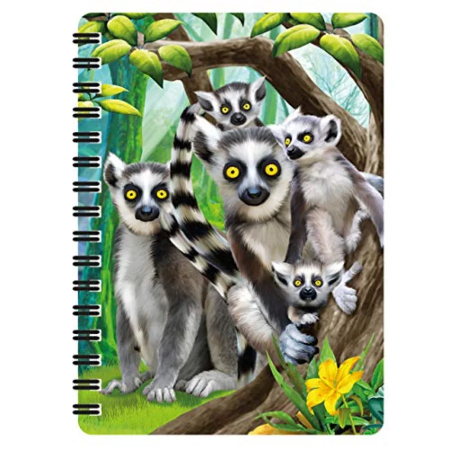 3D LiveLife Spiral Notebook Ring-Tailed Lemurs