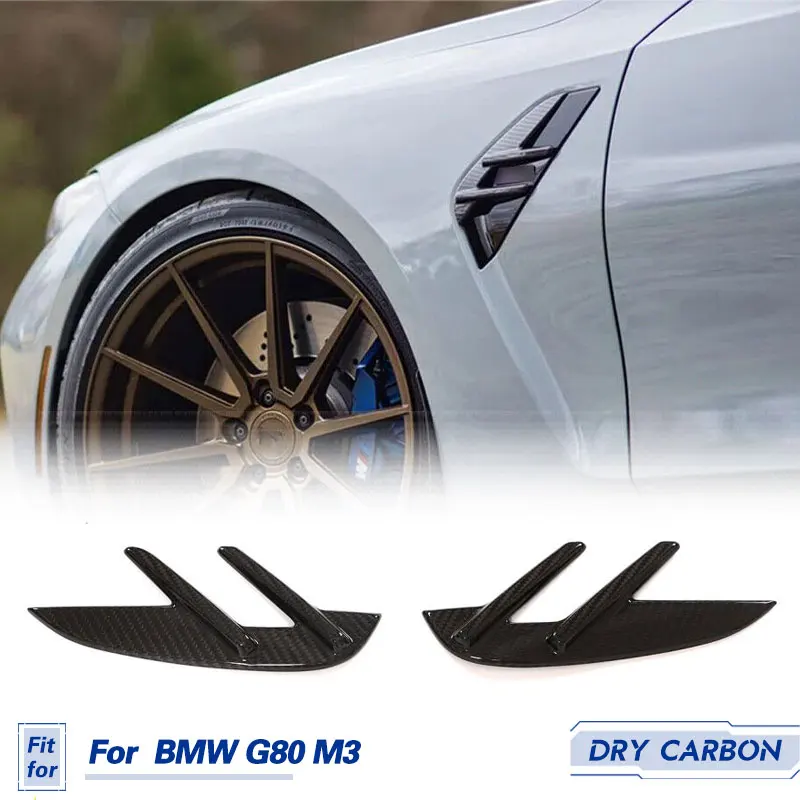

Car Side Fender Air Vent Trim Cover Prepreg Dry Carbon for BMW G80 M3 Sedan 4-Door 2021 2022 Racing Fender Fins Trims Body Kits