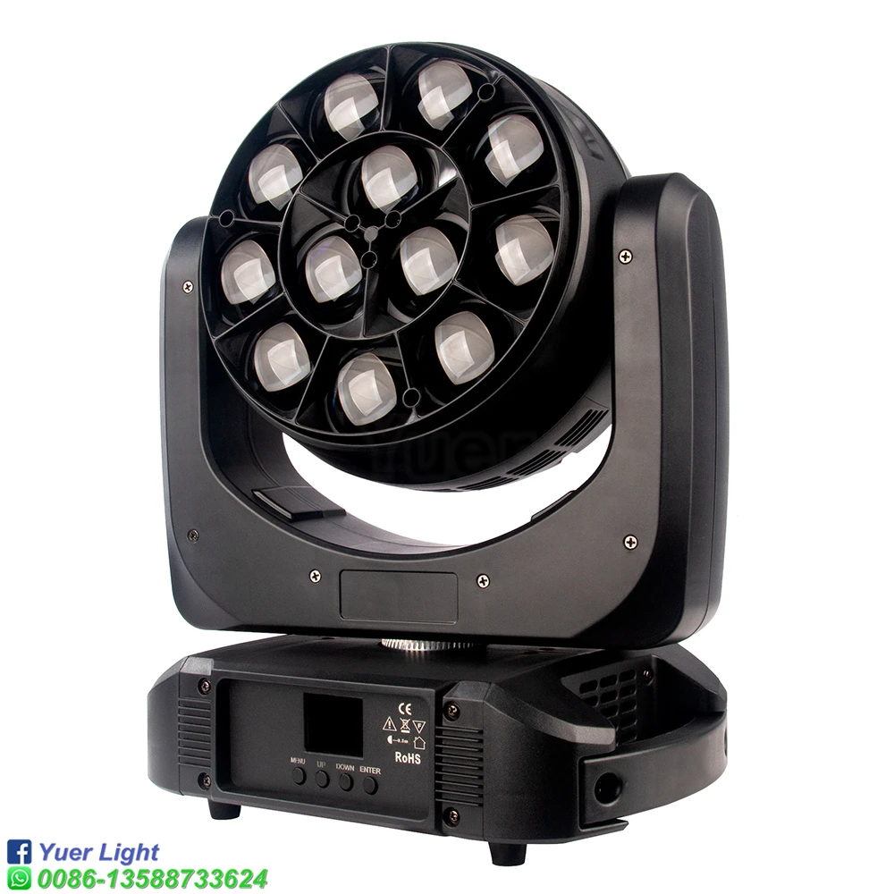 Professional 12x40W LED RGBW 4in1 Zoom Wash LED Moving Head Light Beam Effect Light For DJ Bar Stage KTV Nightclub