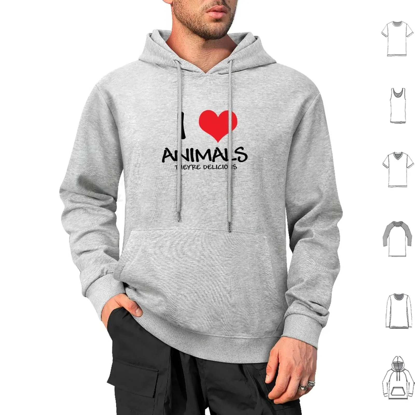 I Love Animals ( They' ; Re Delicious ) Hoodie cotton Long Sleeve Digerati Digerati Shop Sarcasm Foundation I Love